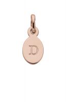 KA Oval Letter D, 18K Rose Gold Vermeil